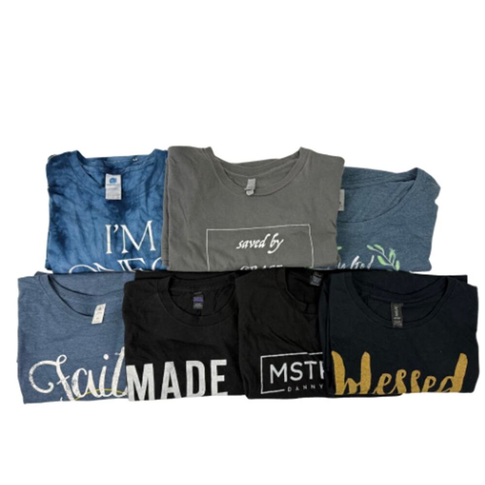 Christian Graphic T Shirt Bundle L-XL Faith Tees Lot 7